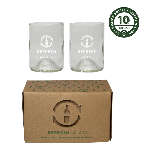 12 oz Glass Two Pack From Rescued Wine Bottles