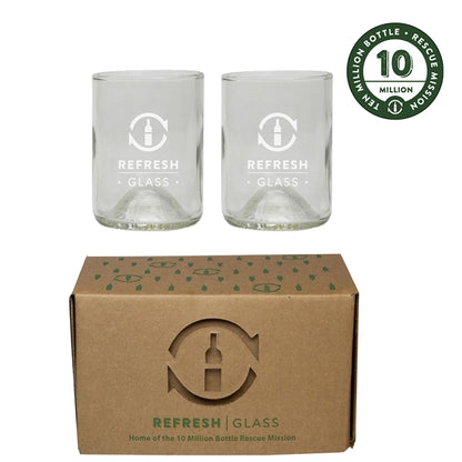 12 oz Glass Two Pack From Rescued Wine Bottles