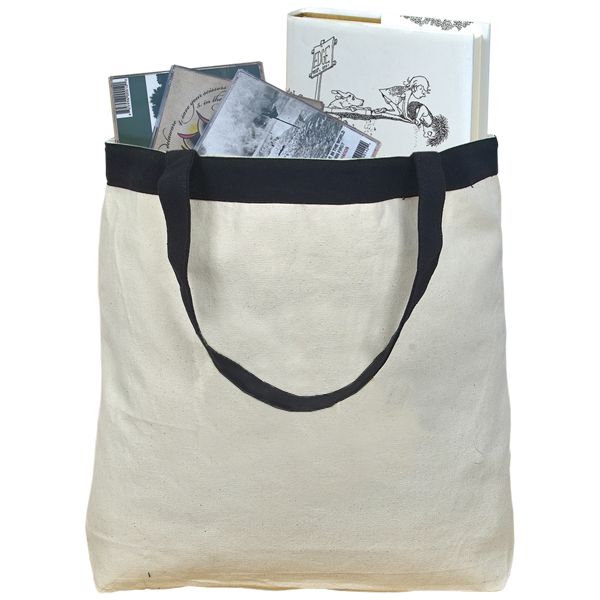 Cotton Canvas Ringer Tote Bag