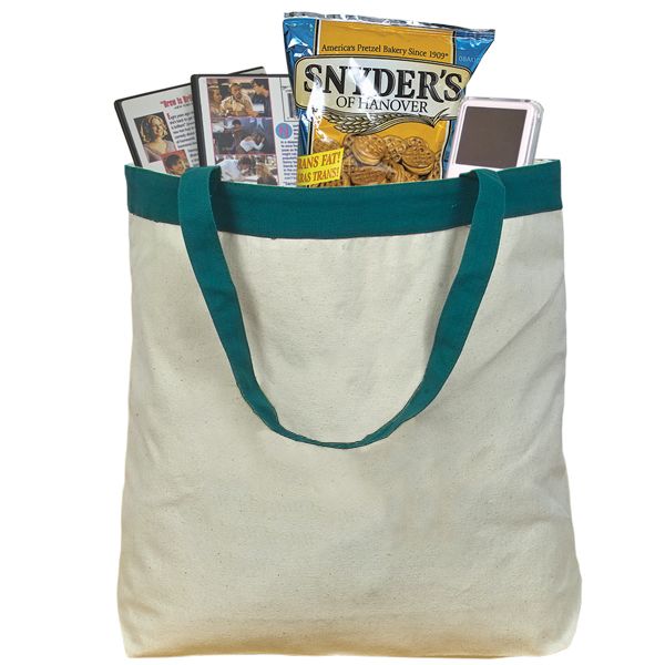 Cotton Canvas Ringer Tote Bag