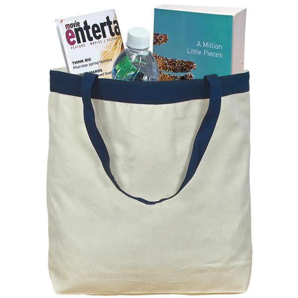 Cotton Canvas Ringer Tote Bag