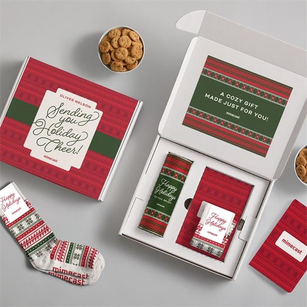 Holiday Gift Box  Christmas Socks, Cookies, and Notebook