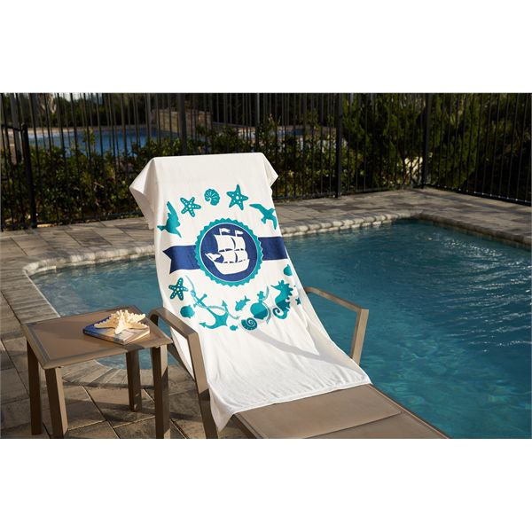 MaxxColor Premium White Beach Towel