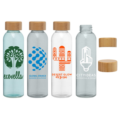 Glass Bottle with Bamboo Lid 17 oz.